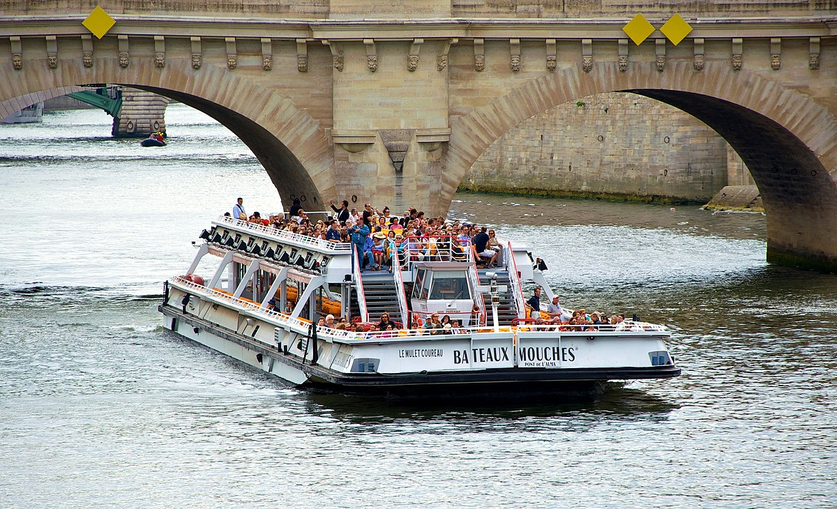 bateau-mouche sur la seine durant une croisière à Paris